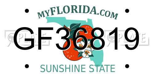 GF36819 Florida License Plate
