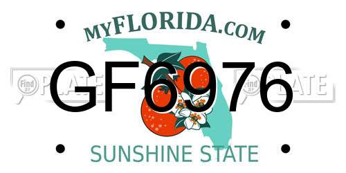GF6976 Florida License Plate