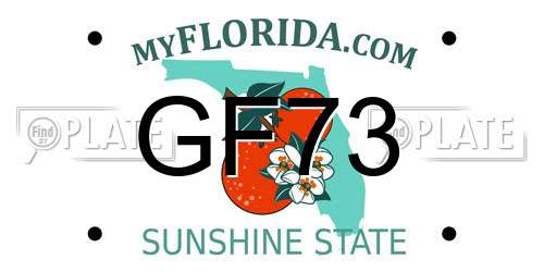 GF73 Florida License Plate