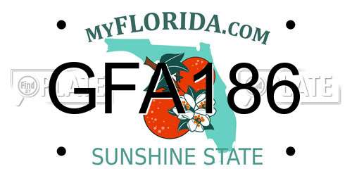 GFA186 Florida License Plate