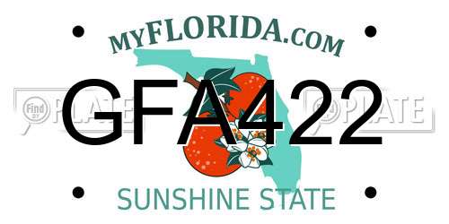 GFA422 Florida License Plate