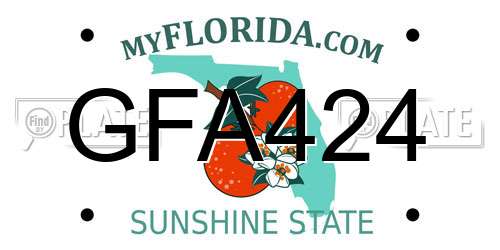 GFA424 Florida License Plate