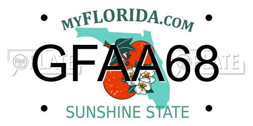 GFAA68 Florida License Plate
