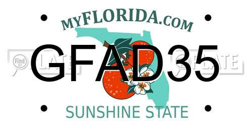 GFAD35 Florida License Plate
