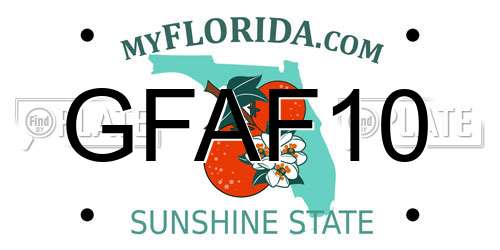 GFAF10 Florida License Plate