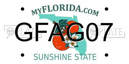 GFAG07 Florida License Plate