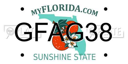 GFAG38 Florida License Plate