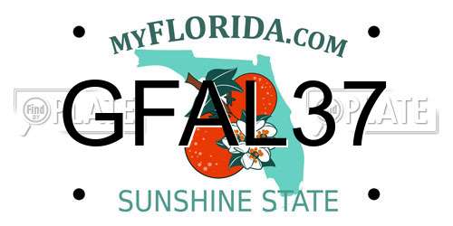 GFAL37 Florida License Plate