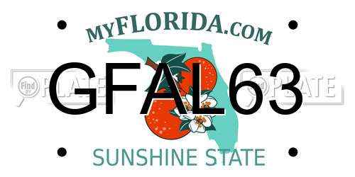 GFAL63 Florida License Plate