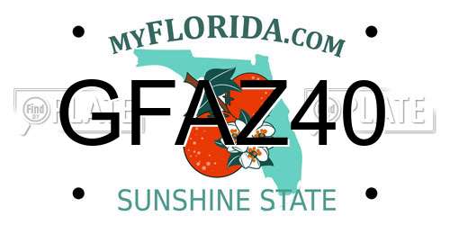 GFAZ40 Florida License Plate