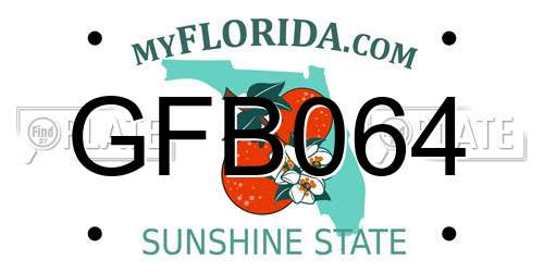 GFB064 Florida License Plate