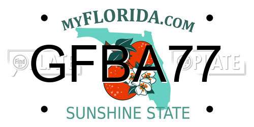 GFBA77 Florida License Plate