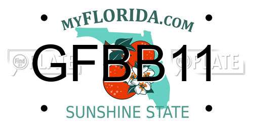 GFBB11 Florida License Plate