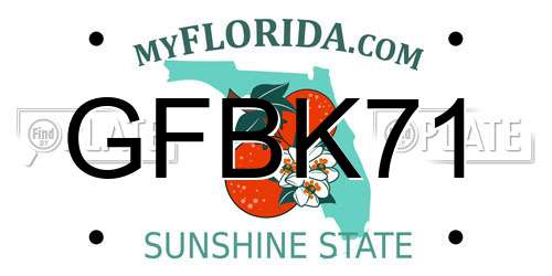 GFBK71 Florida License Plate