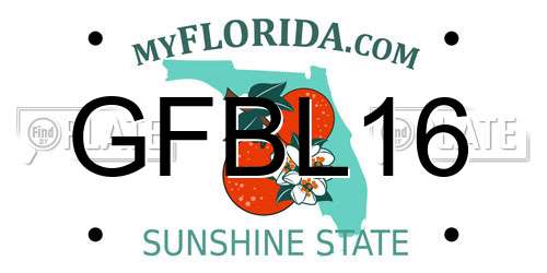 GFBL16 Florida License Plate