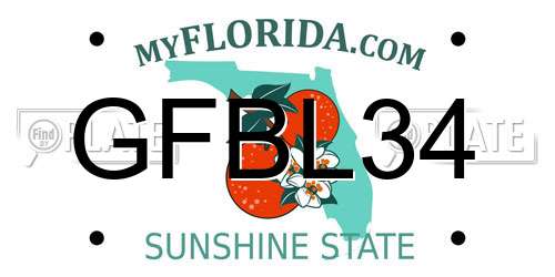 GFBL34 Florida License Plate