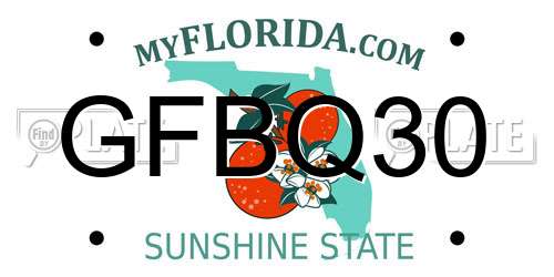 GFBQ30 Florida License Plate