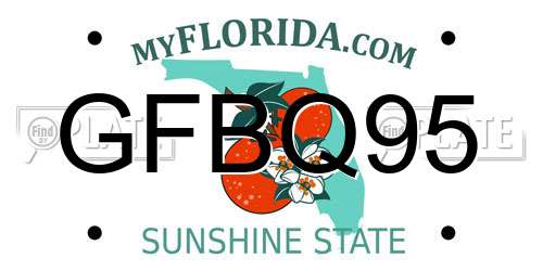 GFBQ95 Florida License Plate