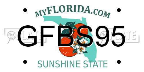 GFBS95 Florida License Plate