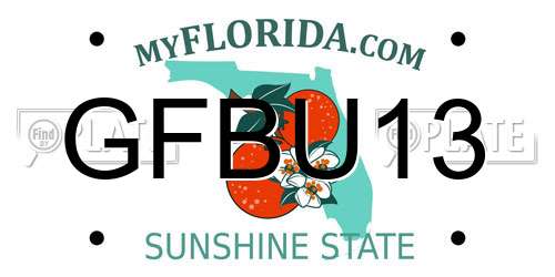 GFBU13 Florida License Plate