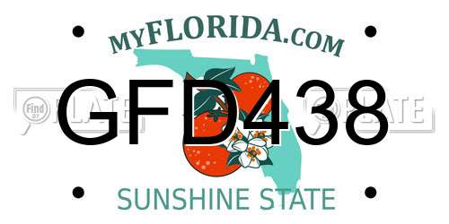 GFD438 Florida License Plate