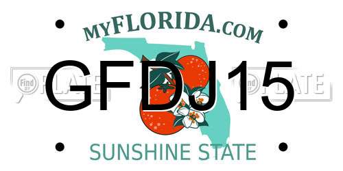 GFDJ15 Florida License Plate