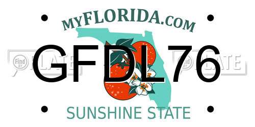 GFDL76 Florida License Plate