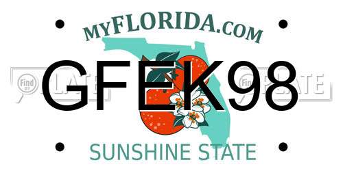 GFEK98 Florida License Plate
