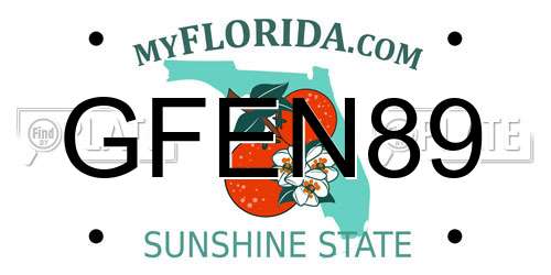 GFEN89 Florida License Plate