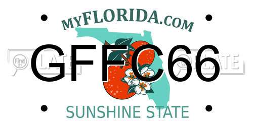 GFFC66 Florida License Plate