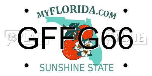 GFFG66 Florida License Plate