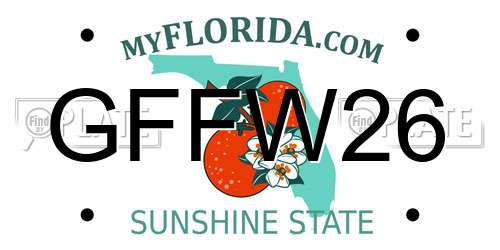 GFFW26 Florida License Plate