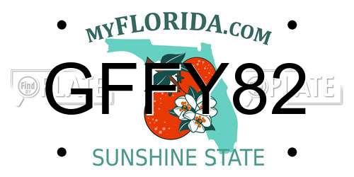 GFFY82 Florida License Plate
