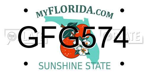 GFG574 Florida License Plate