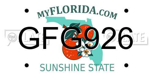 GFG926 Florida License Plate