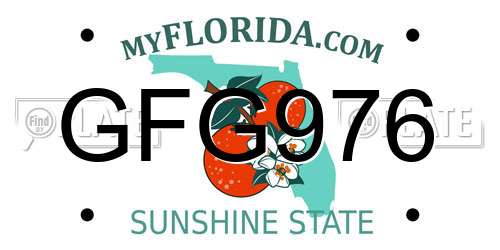 GFG976 Florida License Plate