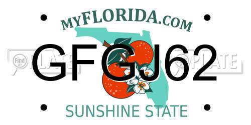 GFGJ62 Florida License Plate