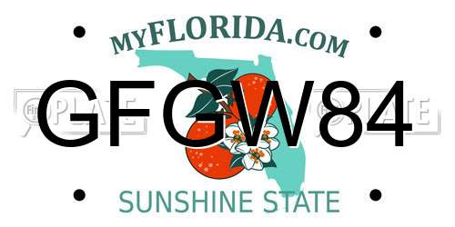 GFGW84 Florida License Plate
