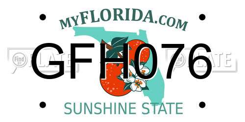 GFH076 Florida License Plate