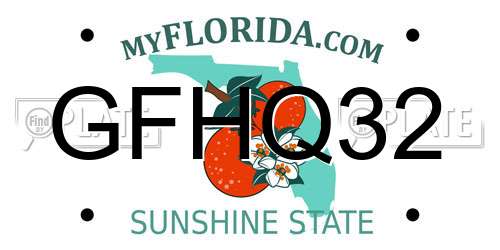 GFHQ32 Florida License Plate
