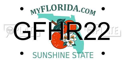 GFHR22 Florida License Plate