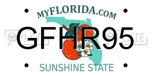 GFHR95 Florida License Plate