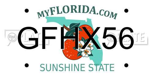 GFHX56 Florida License Plate