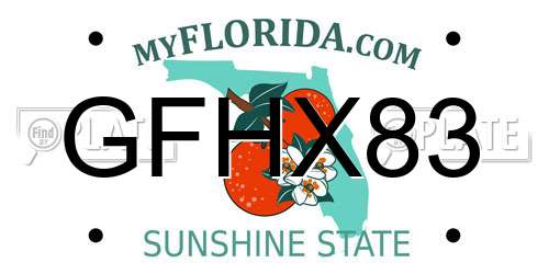 GFHX83 Florida License Plate