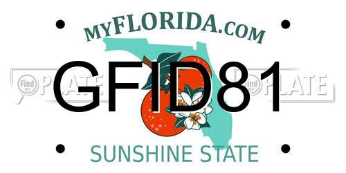 GFID81 Florida License Plate