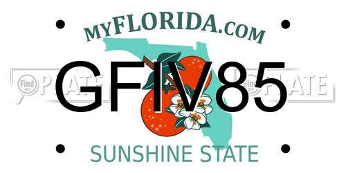 GFIV85 Florida License Plate