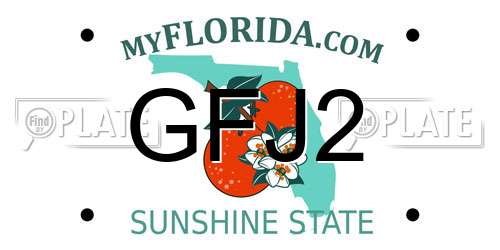 GFJ2 Florida License Plate