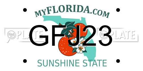 GFJ23 Florida License Plate