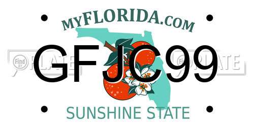 GFJC99 Florida License Plate
