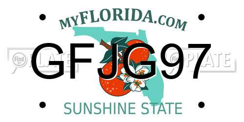 GFJG97 Florida License Plate